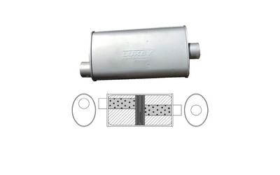 Universal Muffler 2.25" Offset/Centre - 8" x 4" x 14" Long OVAL - Baffled