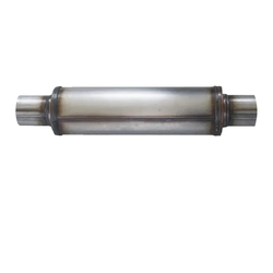 Universal Muffler 2.5" Centre/Centre - 14" Long x 4" ROUND - Megaflow