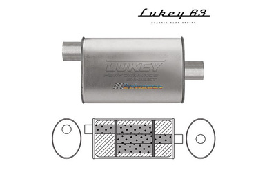 LUKEY 63 Aluminised Muffler 2" O/C 14" long 8 x 4 Triflow          
