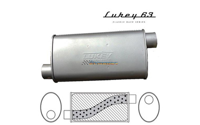 Universal Muffler 2" Offset/Offset - 8" x 4" x 14" Long OVAL - Megaflow