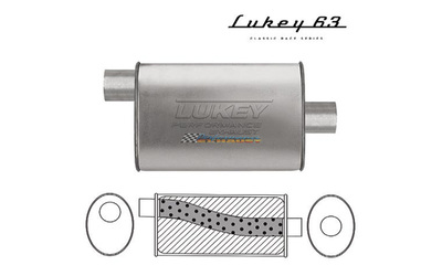 LUKEY 63 Aluminised Muffler 2.5" O/C 14" long 10 x 4 Megaflow