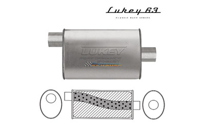 LUKEY 63 Aluminised Muffler 2.5" O/C 14" long 10 x 4 Megaflow        