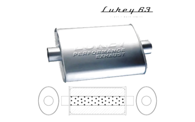 LUKEY 63 Stainless Muffler 2" C/C 14" long 10 x 4.5 Megaflow