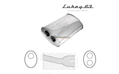 Universal Muffler 2.5" Offset/Dual 2.25" - 10" x 5.25" x 14" Long - Megaflow    