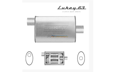 LUKEY 63 Aluminised muffler 2.25" O/C 14" long 10 x 4.1/2 Super turbo  