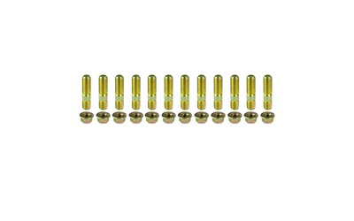 M10 x 1.25 x 40MM LONG x 12 EXHAUST MANIFOLD EXTRACTORS STUDS NUTS SET  