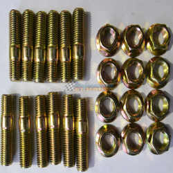 NISSAN DATSUN EXHAUST MANIFOLD EXTRACTORS STUDS NUTS SET M8 x 1.25 x 47MM LONG