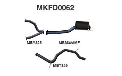 FORD FALCON AU V8 IRS SEDAN 3" SINGLE MANTA EXHAUST SYSTEM WITH ONE MUFFLER