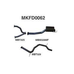 FORD FALCON AU V8 IRS SEDAN 3" SINGLE MANTA EXHAUST SYSTEM WITH ONE MUFFLER