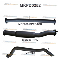 Ford Ranger PX 3.2LT with DPF 2016-on 3 inch exhaust with resonator DPF back