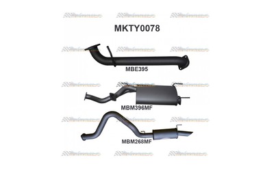 TOYOTA LANDCRUISER 100 SERIES 4.7LT V8 3" MANTA CATBACK EXHAUST 