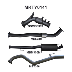 TOYOTA HILUX GUN126R 2.8L TURBO BACK 3IN MANTA EXHAUST WITH MUFFLER WITH CAT