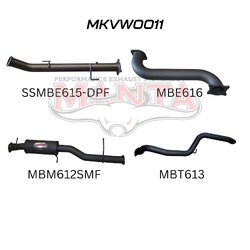 3" Dump Pipe Back Exhaust - VW Amarok TDI550/580 2H 3.0L Turbo Ute (2016-2022)