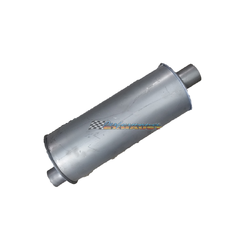 Universal Muffler 1.5" Offset/Offset RHR - 12" Long x 6" ROUND - Triflow