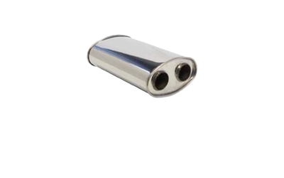 Universal Muffler 2.5" Offset/Dual - 9" x 5" x 14" Long OVAL - Megaflow
