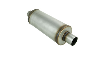 Universal Muffler 2.5" Centre/Centre - 14" Long x 6" ROUND - Megaflow