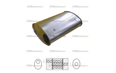 Universal Muffler 3" Offset/Centre - 10" x 5" x 16" OVAL - Triflow