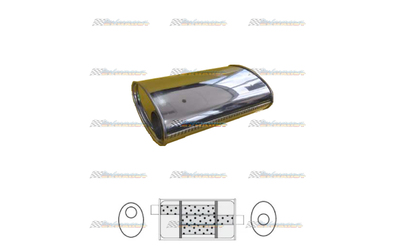 Universal Muffler 3" Offset/Centre - 10" x 5" x 16" OVAL - Triflow