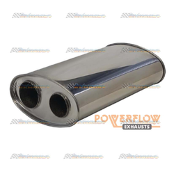 Universal Muffler 3" Offset In/Dual 2.5" Out Each End 10" x 5" x 18" OVAL