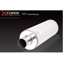 Universal Muffler 2.5" Centre/Centre - 14" Long x 5" ROUND - Megaflow