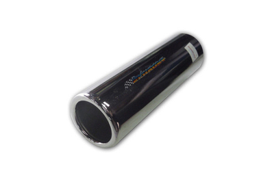 2" ROLLED END STRAIGHT CUT BLUE DIAMOND CHROME EXHAUST TIP