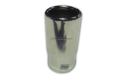 CHROME EXHAUST TIP 2.25" INLET 2.5" OUTLET ROLLED END STRAIGHT CUT