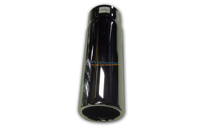 2.25" INLET 2.5" OUTLET ROLLED END STRAIGHT CUT CHROME EXHAUST TIP