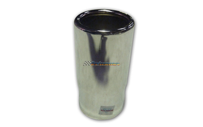 2" INLET 2.5" OUTLET ROLLED END STRAIGHT CUT CHROME EXHAUST TIP