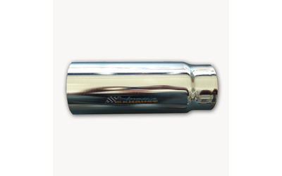 2.25" INLET 2.5" OUTLET STRAIGHT CUT 5" LONG CHROME EXHAUST TIP