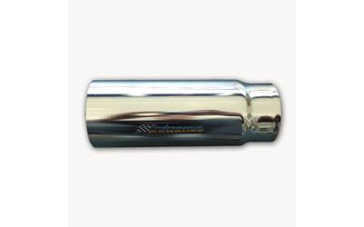 CHROME EXHAUST TIP 2" INLET 2.5" OUTLET STRAIGHT CUT 8" LONG