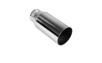 2.5" INLET 3.5" OUTLET STRAIGHT CUT 8" LONG CHROME EXHAUST TIP