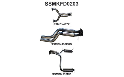 Twin 2.5" Cat Back Exhaust - Ford Falcon FG FG-X XR8 GT 5L 5.4L Sedan