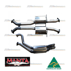 HOLDEN COMMODORE VT VX VY VZ V8 5.7-6.0LT SEDAN 2.5" STAINLESS MANTA EXHAUST
