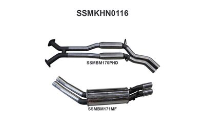 HOLDEN COMMODORE VT VX VY VZ V8 5.7-6.0LT SEDAN 2.5" STAINLESS MANTA EXHAUST