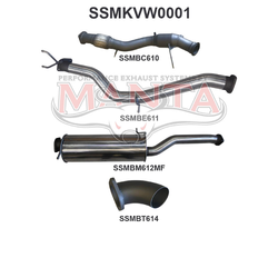 3" Turbo Back Exhaust - VW Amarok TDI400/420 2H 2.0L Bi-Turbo (6/2011-6/12)