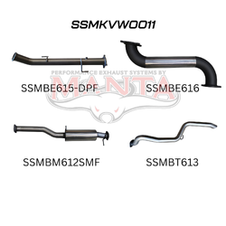 3" Dump Pipe Back Exhaust - VW Amarok TDI550/580 2H 3.0L Turbo Ute (2016-2022)