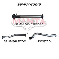 3" DPF Back Exhaust - VW Amarok TDI600 NF 3.0L Turbo Dual Cab Ute (4/2023-2026)