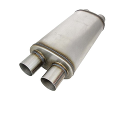 Universal Muffler 2.5" Dual In/Out - 9" x 5" x 16" Long OVAL - Megaflow