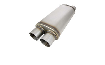 Universal Muffler 3" Dual In/Out - 8" x 5" x 16" Long OVAL - Megaflow