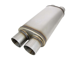 Universal Muffler 3" Dual In/Out - 8" x 5" x 16" Long OVAL - Megaflow
