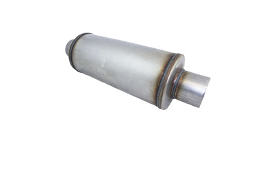 Universal Muffler 2.5" Centre/Centre - 14" Long x 6" ROUND - Megaflow
