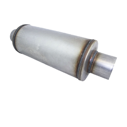 Universal Muffler 2.5" Centre/Centre - 14" Long x 6" ROUND - Megaflow