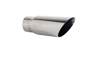 Angle Cut STAINLESS Exhaust Tip -2.25" Inlet - 2.5" Outlet (8" Long)