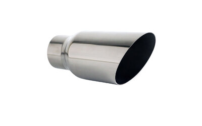 Angle Cut STAINLESS Exhaust Tip - 2.5" Inlet - 3.5" Outlet (8" Long)