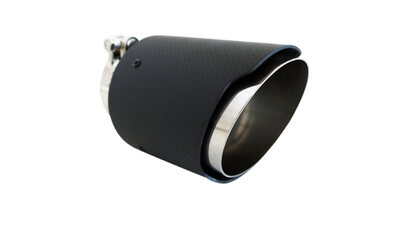 Angle Cut CARBON FIBRE Exhaust Tip - 2.5" Inlet - 3.5" Outlet (5.5" Long)
