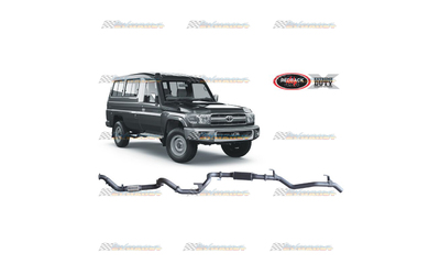 TOYOTA LANDCRUISER 78 SERIES TROOPY 4.5LT TD V8 REDBACK 3" EXHAUST WITH RESO