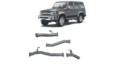TOYOTA LANDCRUISER 76 SERIES WAGON 4.5LT V8 TD DPF BACK REDBACK 3" EXHAUST PIPE ONLY