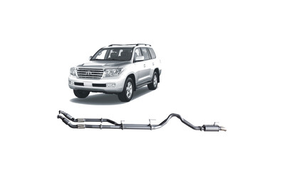 Twin 3" Turbo Back Exhaust - Toyota Landcruiser VDJ200 Series 4.5L V8 (2007-15)