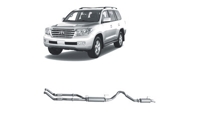 Twin 3" Turbo Back Exhaust - Toyota Landcruiser 200 Series 4.5L V8