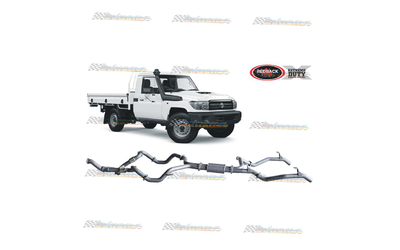 TOYOTA LANDCRUISER 70 SERIES UTE 4.5LT TD V8 REDBACK TWIN 3" EXHAUST WITH RESO
